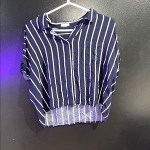 Navy and white blouse